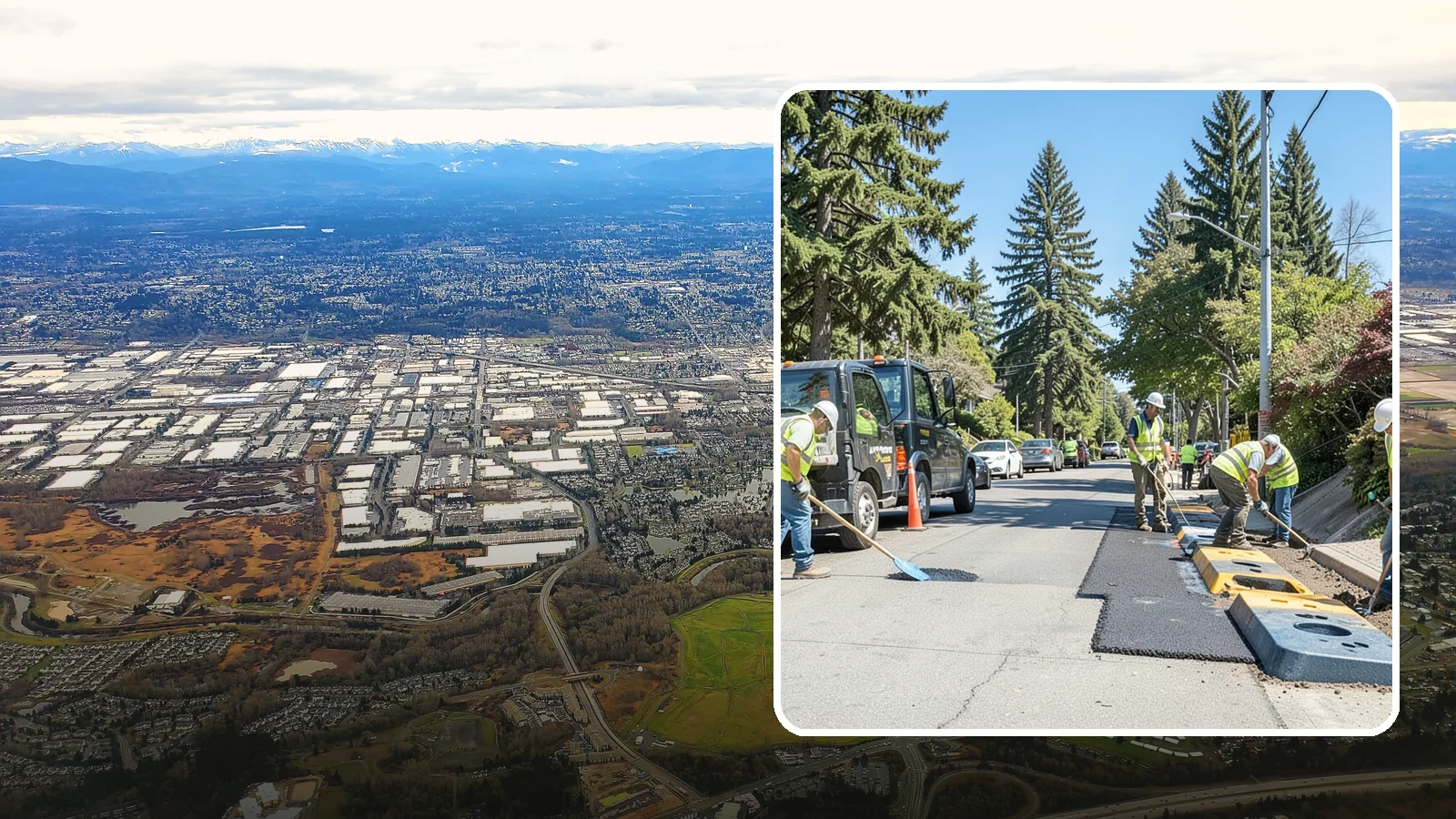 Speed Hump Construction in Kent, King County, WA - Asphalt speed humps and tables that calm traffic on residential streets and through park zones.