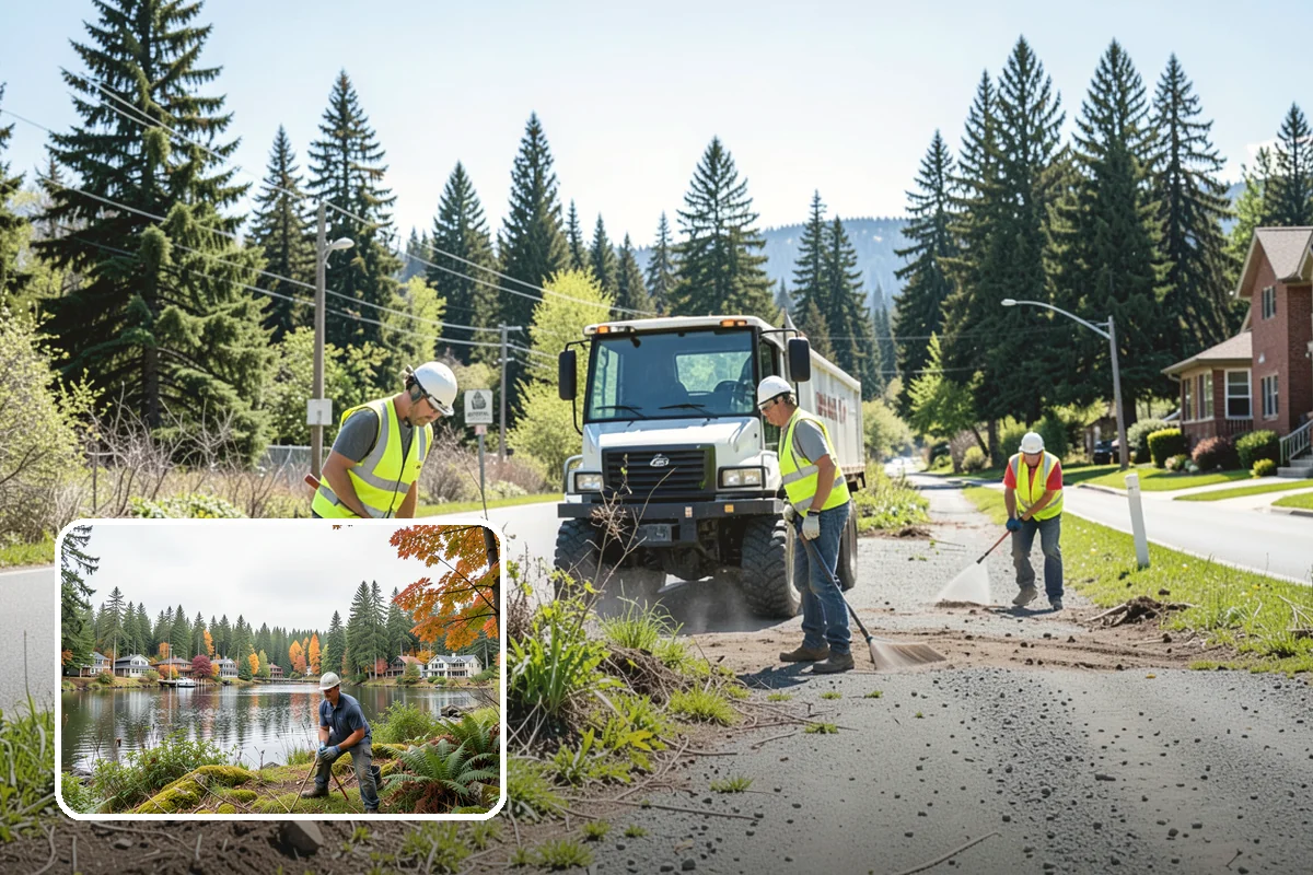 Speed Hump Construction in La Conner, Skagit County, WA - Reduces vehicle speeds in sensitive corridors