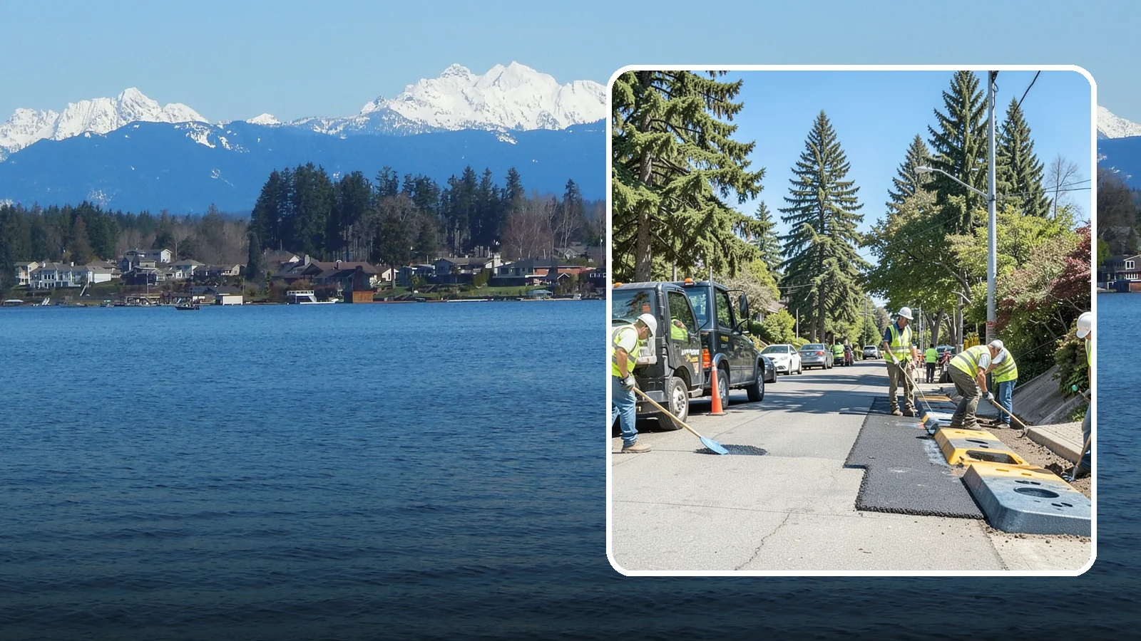 Speed Hump Construction in Lake Stevens, Snohomish County, WA - Asphalt speed humps and tables that calm traffic on residential streets and through park zones.