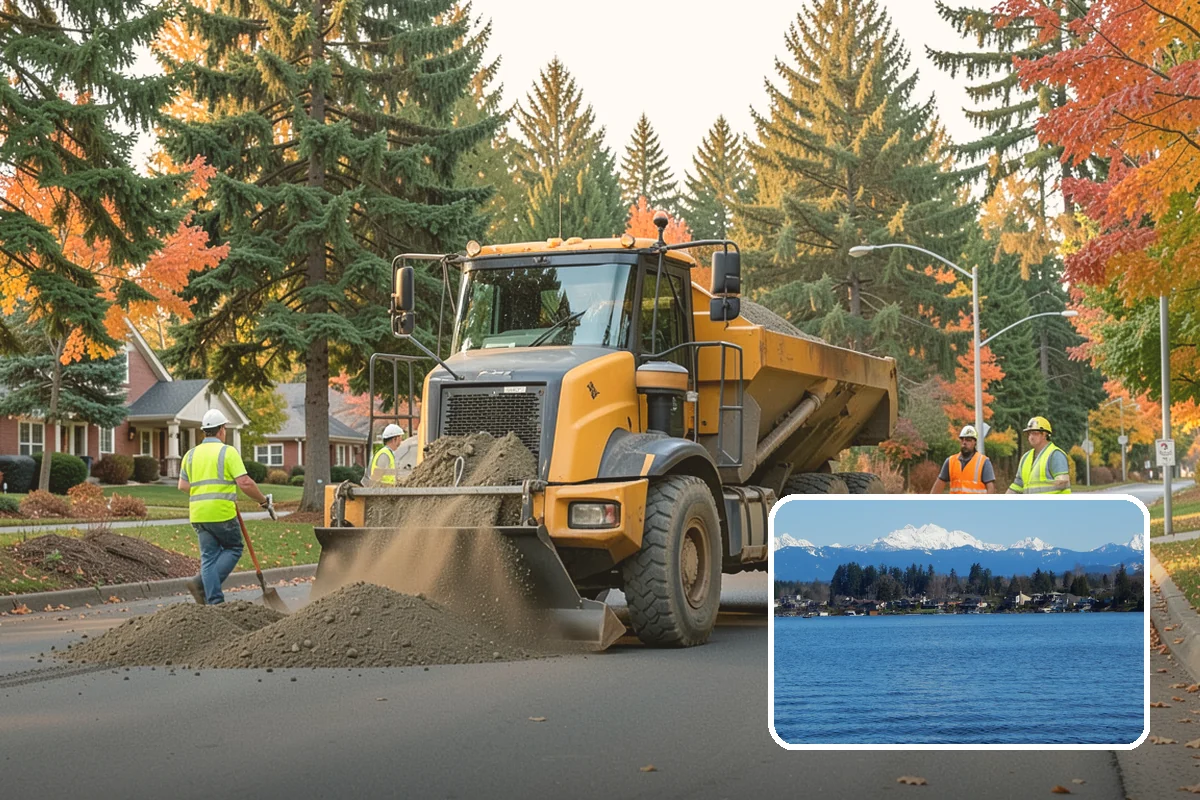 Speed Hump Construction in Lake Stevens, Snohomish County, WA - Reduces vehicle speeds in sensitive corridors