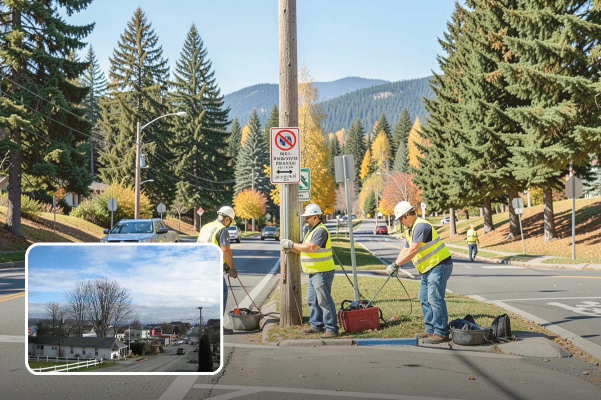 Speed Hump Construction in Langley, Island County, WA - Reduces vehicle speeds in sensitive corridors