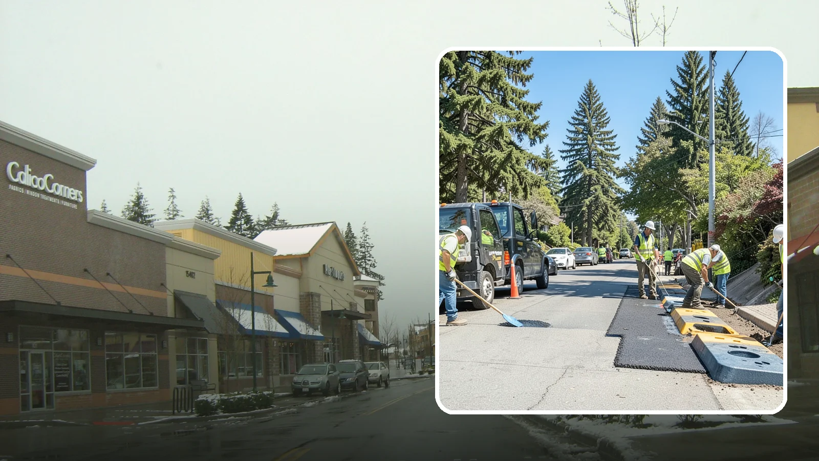 Speed Hump Construction in Mill Creek, Snohomish County, WA - Asphalt speed humps and tables that calm traffic on residential streets and through park zones.