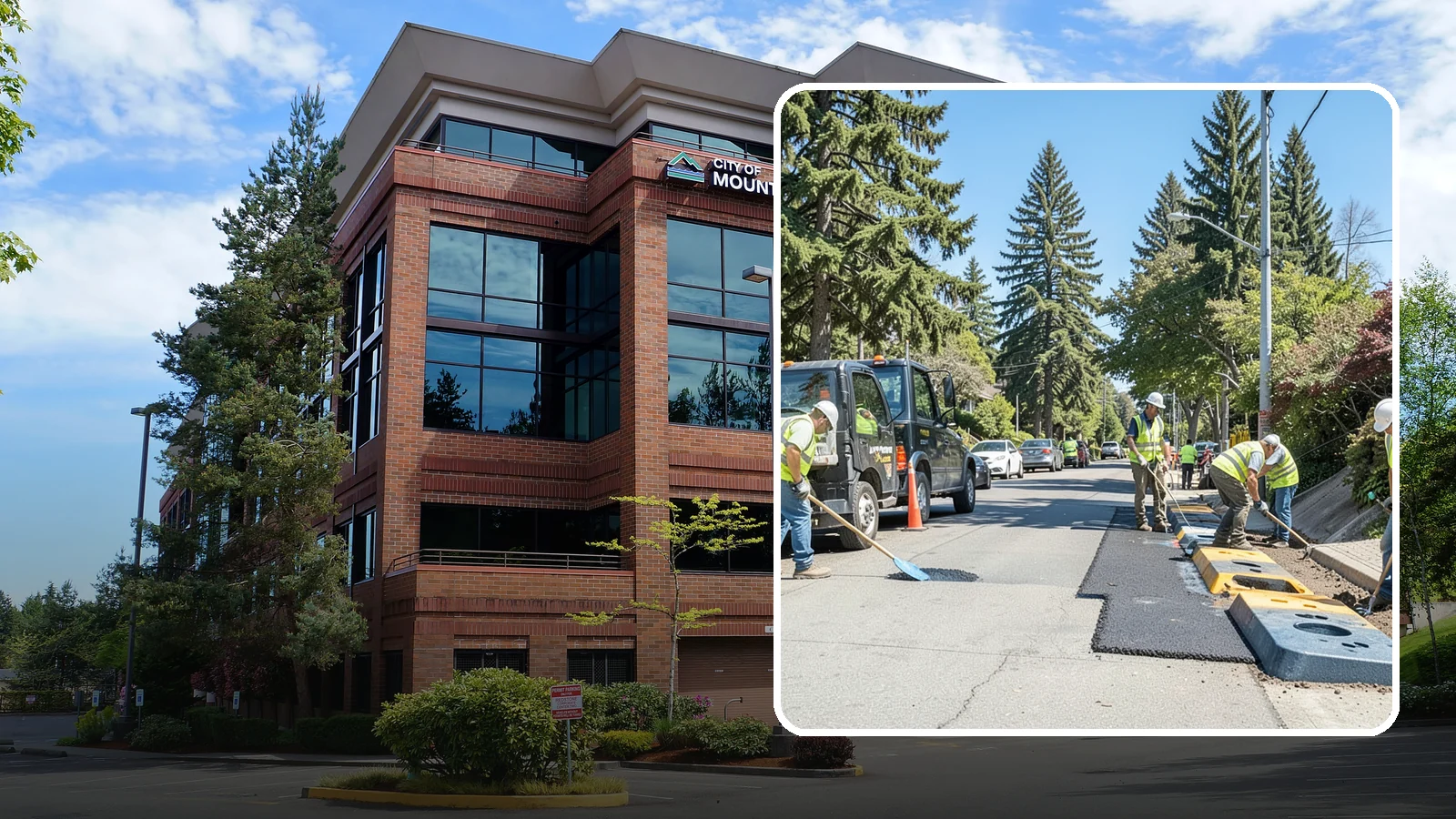 Speed Hump Construction in Mountlake Terrace, Snohomish County, WA - Asphalt speed humps and tables that calm traffic on residential streets and through park zones.