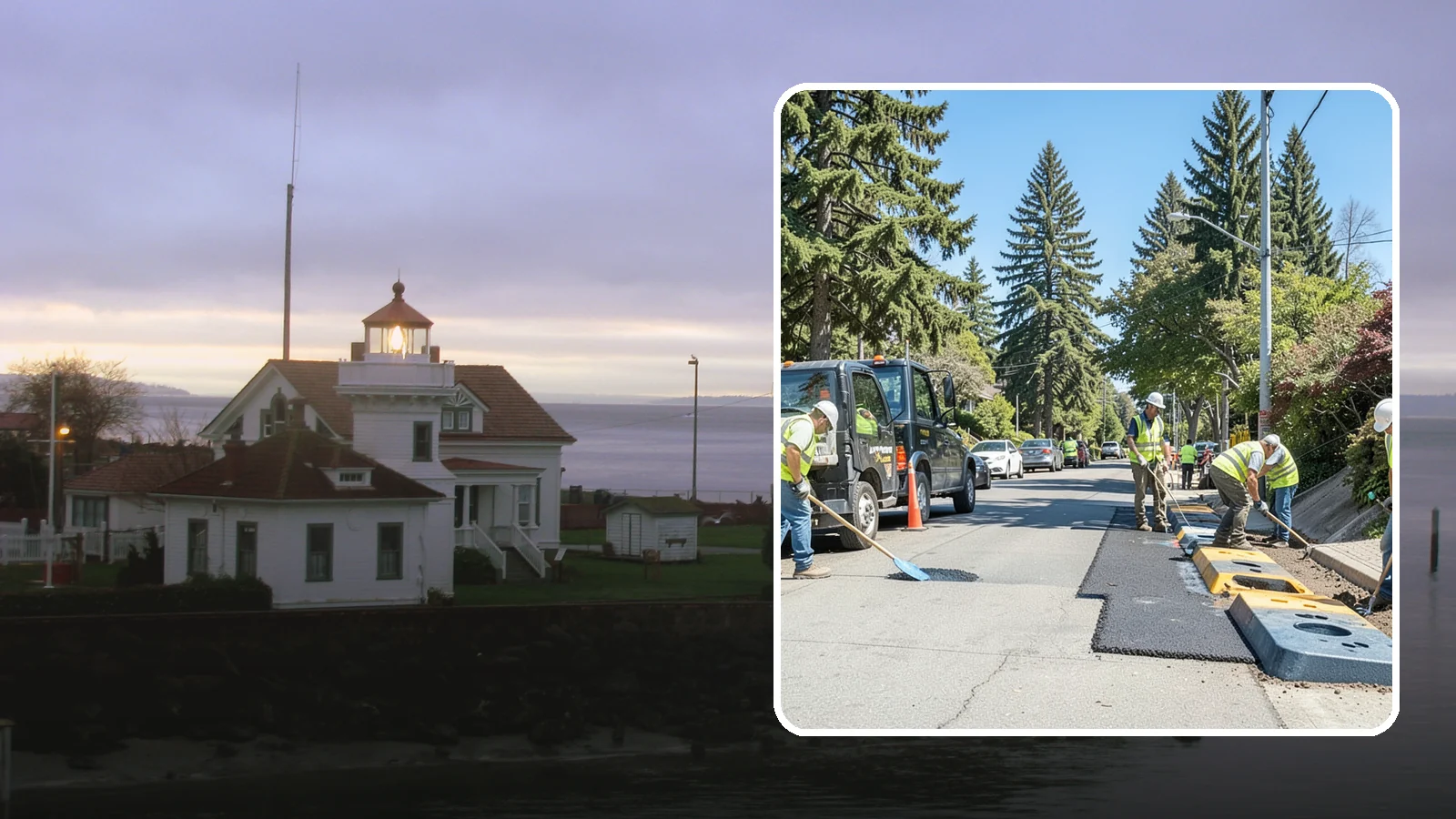 Speed Hump Construction in Mukilteo, Snohomish County, WA - Asphalt speed humps and tables that calm traffic on residential streets and through park zones.