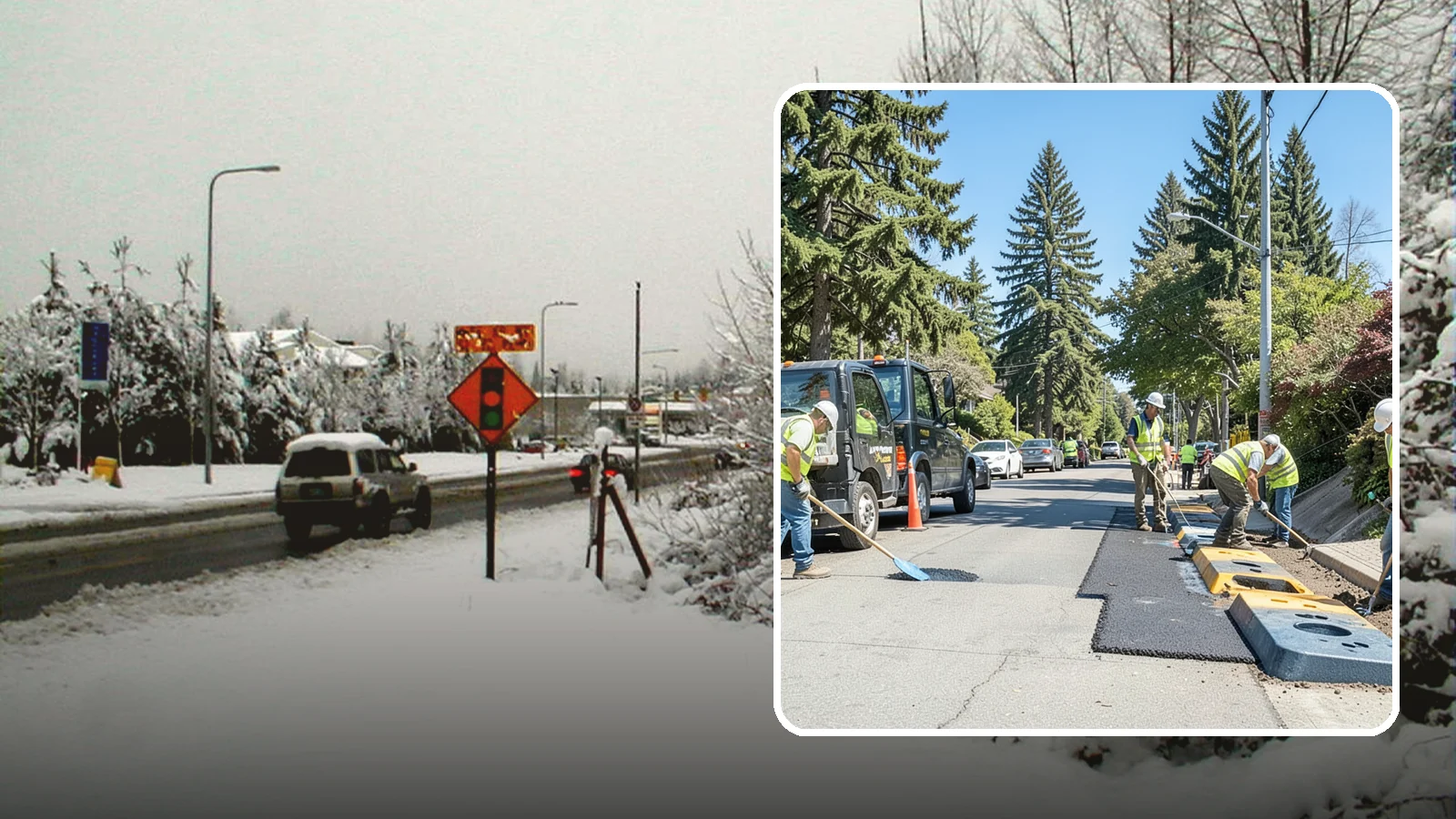 Speed Hump Construction in Newcastle, King County, WA - Asphalt speed humps and tables that calm traffic on residential streets and through park zones.