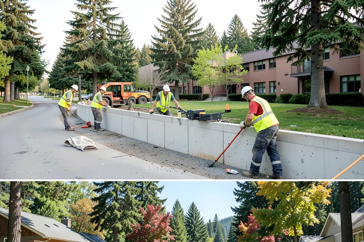 Speed Hump Construction in Orting, Pierce County, WA - Speed humps are placed in warm, dry weather so the asphalt compacts to the precise profile that calming performance depends on.