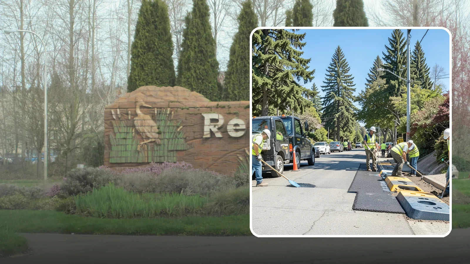 Speed Hump Construction in Renton, King County, WA - Asphalt speed humps and tables that calm traffic on residential streets and through park zones.