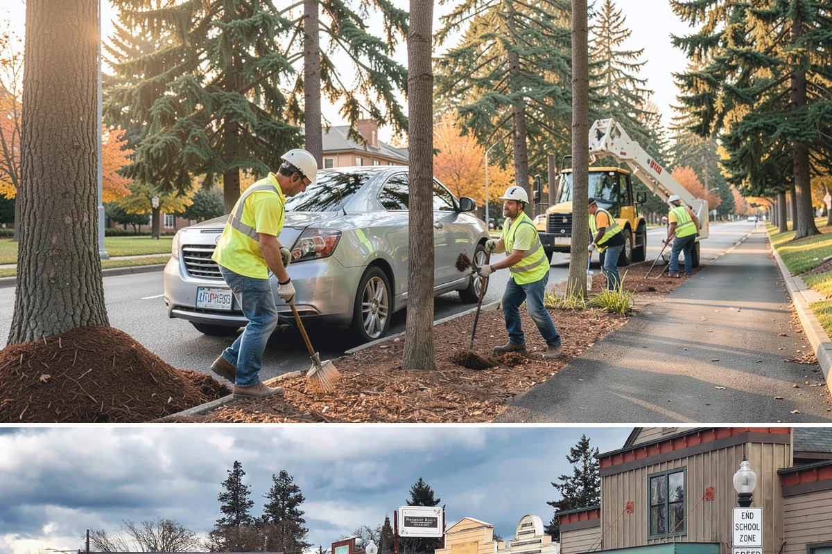 Speed Hump Construction in Roy, Pierce County, WA - Speed humps are placed in warm, dry weather so the asphalt compacts to the precise profile that calming performance depends on.