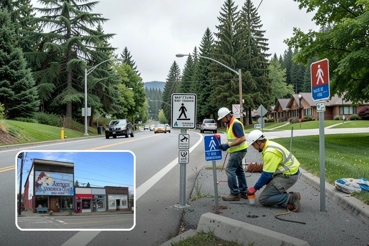 Speed Hump Construction in Ruston, Pierce County, WA - Reduces vehicle speeds in sensitive corridors