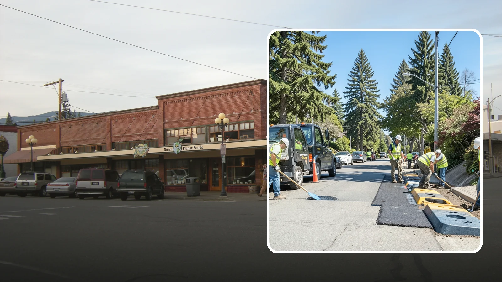 Speed Hump Construction in Sedro-Woolley, Skagit County, WA - Asphalt speed humps and tables that calm traffic on residential streets and through park zones.