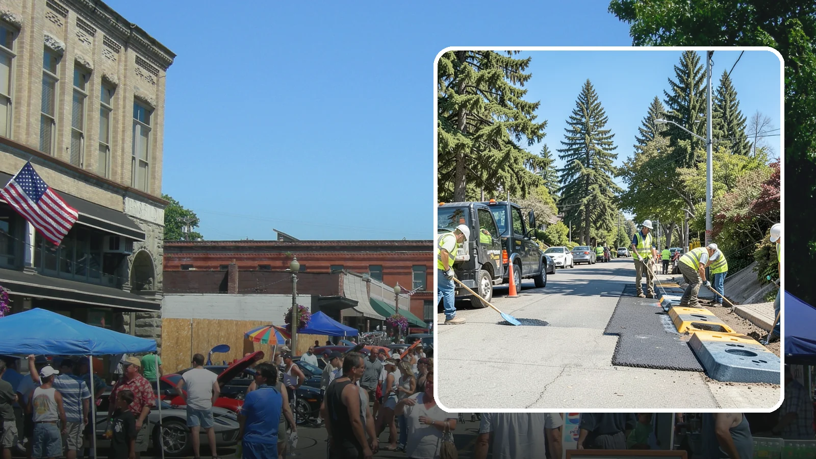 Speed Hump Construction in Snohomish, Snohomish County, WA - Asphalt speed humps and tables that calm traffic on residential streets and through park zones.