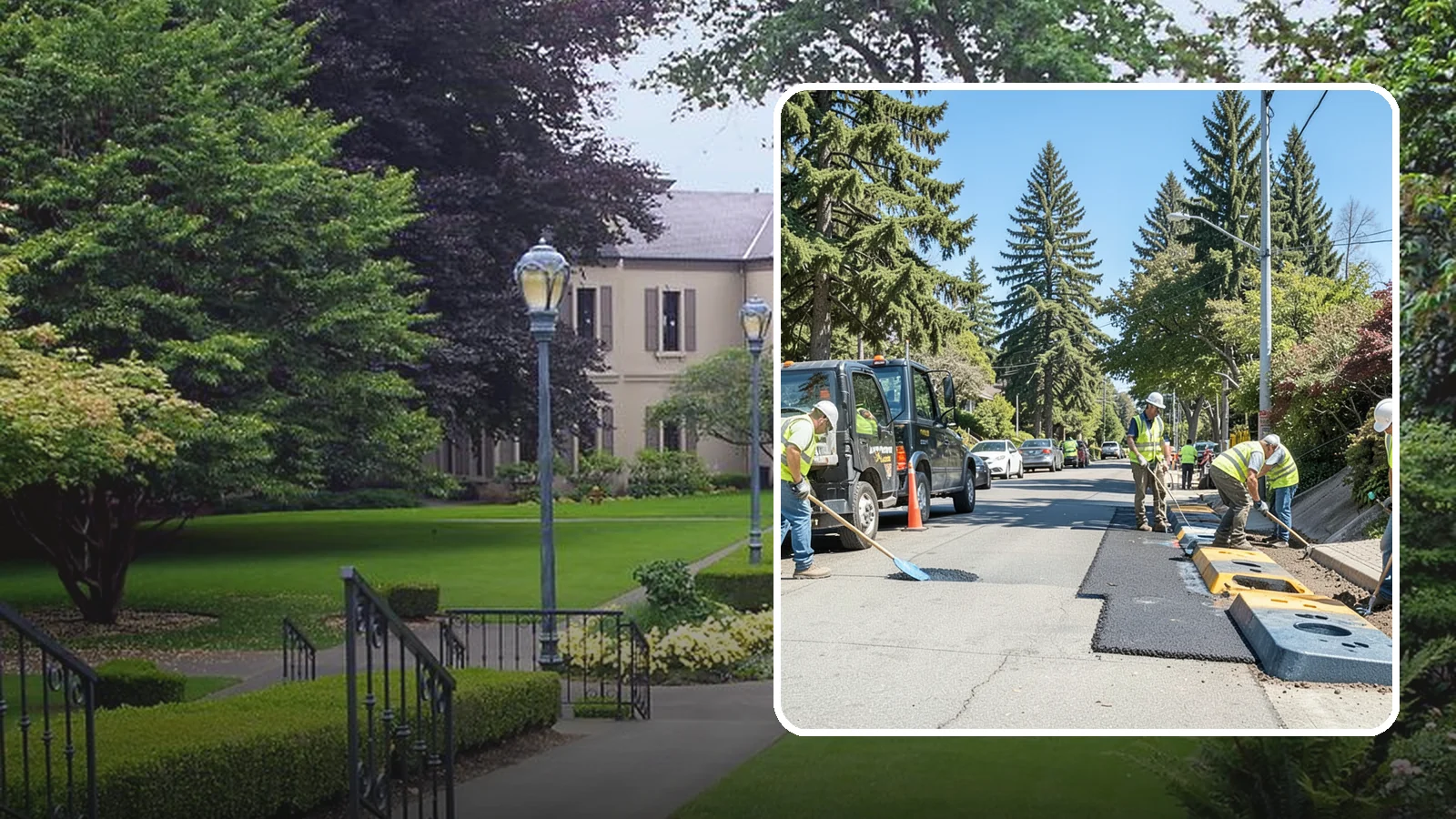 Speed Hump Construction in Woodinville, King County, WA - Asphalt speed humps and tables that calm traffic on residential streets and through park zones.