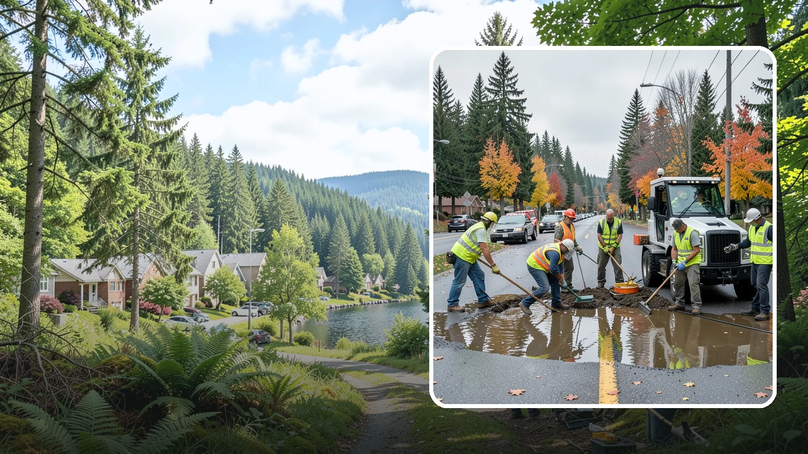 Spill Response in Lake Forest Park, King County, WA - Rapid containment and cleanup of hazardous and non-hazardous spills threatening the storm system.