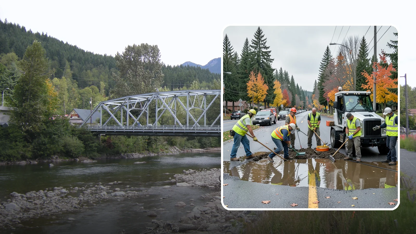 Spill Response in Skykomish, King County, WA - Rapid containment and cleanup of hazardous and non-hazardous spills threatening the storm system.