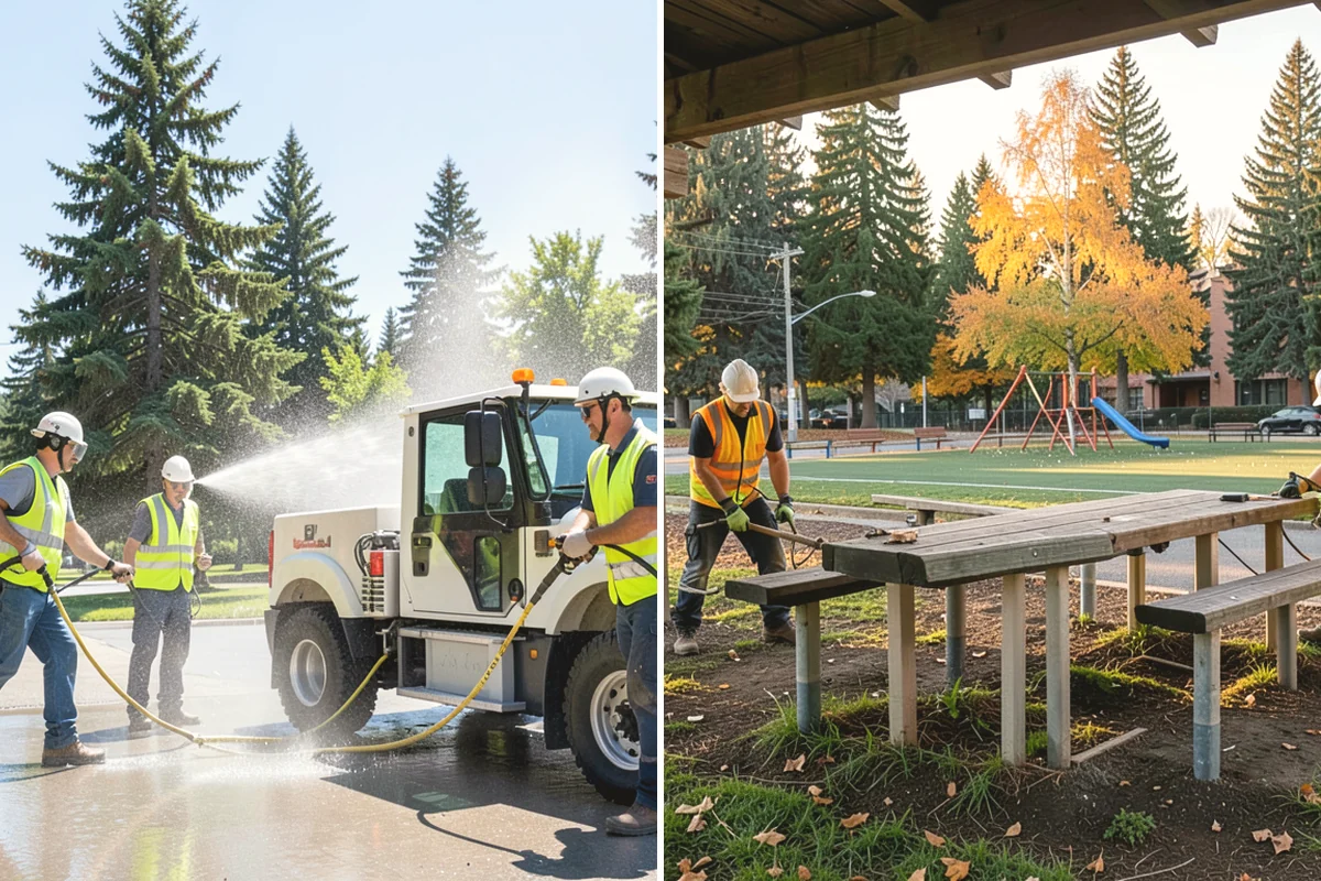 Splash Pad Maintenance in Oak Harbor, Island County, WA - Inspect deck, nozzles, drains, and slip resistance