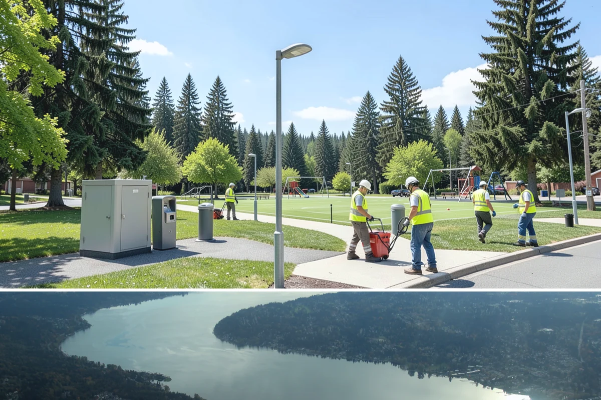 Splash Pad Maintenance in Sammamish, King County, WA - Startup cleaning occurs in late spring before opening, with recurring service through summer and winterization in fall.