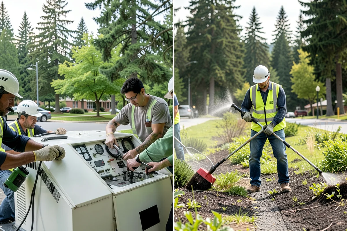 Splash Pad Maintenance in Shoreline, King County, WA - Inspect deck, nozzles, drains, and slip resistance