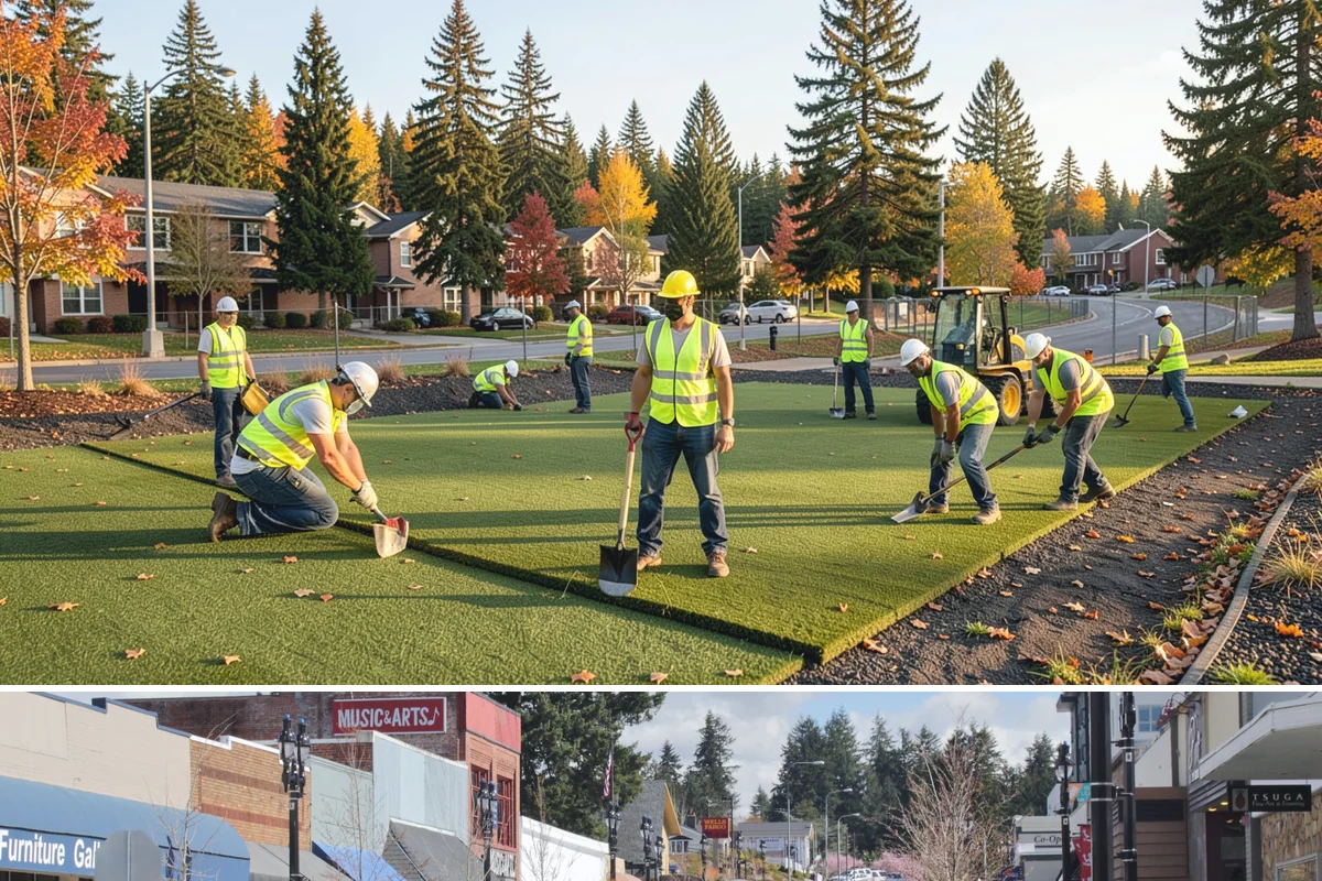 Sports Field Renovation in Bothell, King County, WA - Renovation is best scheduled in late summer or early fall so cool-season turf establishes before Western Washington's wet winter.