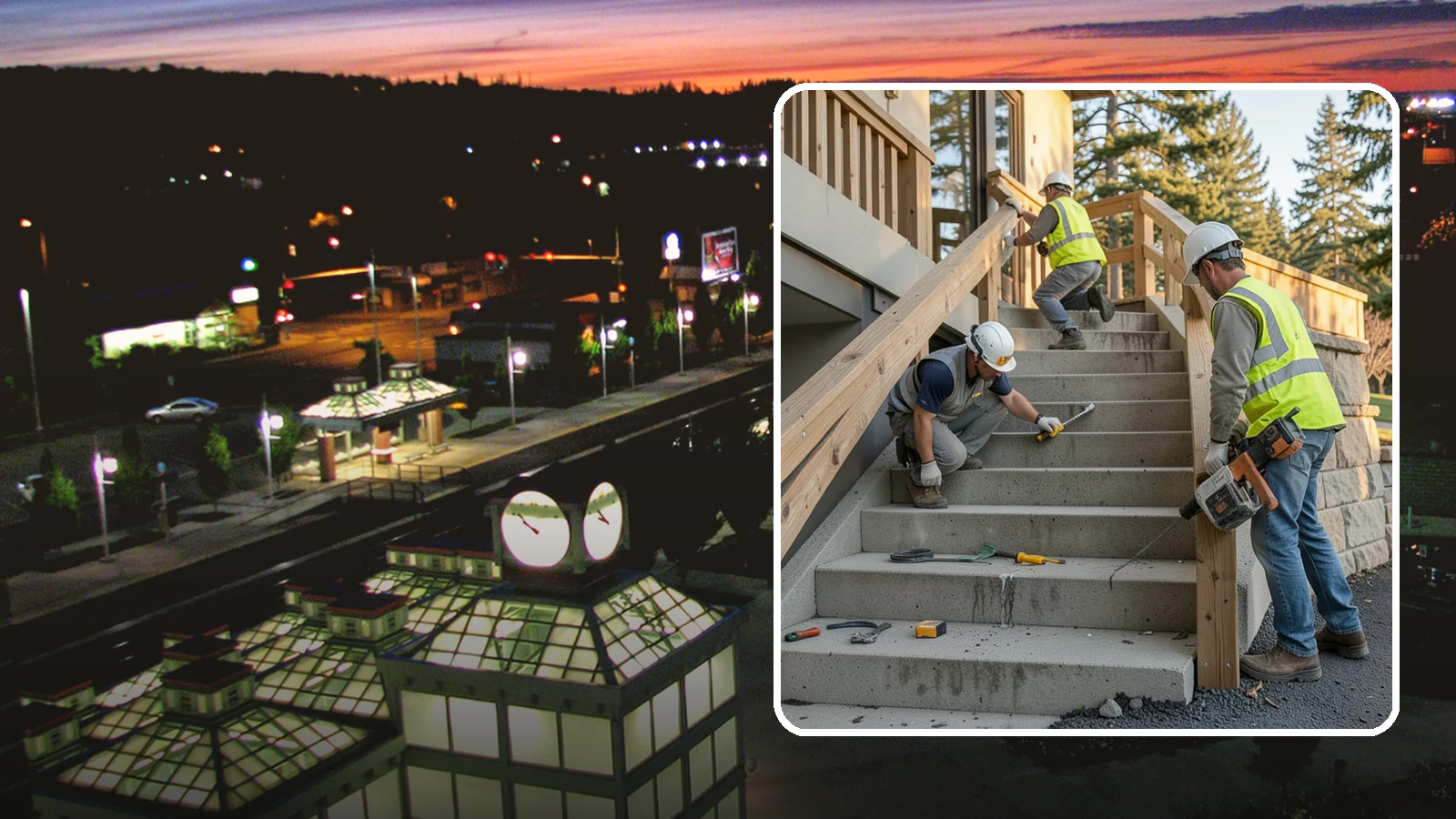 Stair Repairs in Auburn, King County, WA - We repair public concrete, timber, and stone stairs to restore safe, uniform, code-compliant treads.