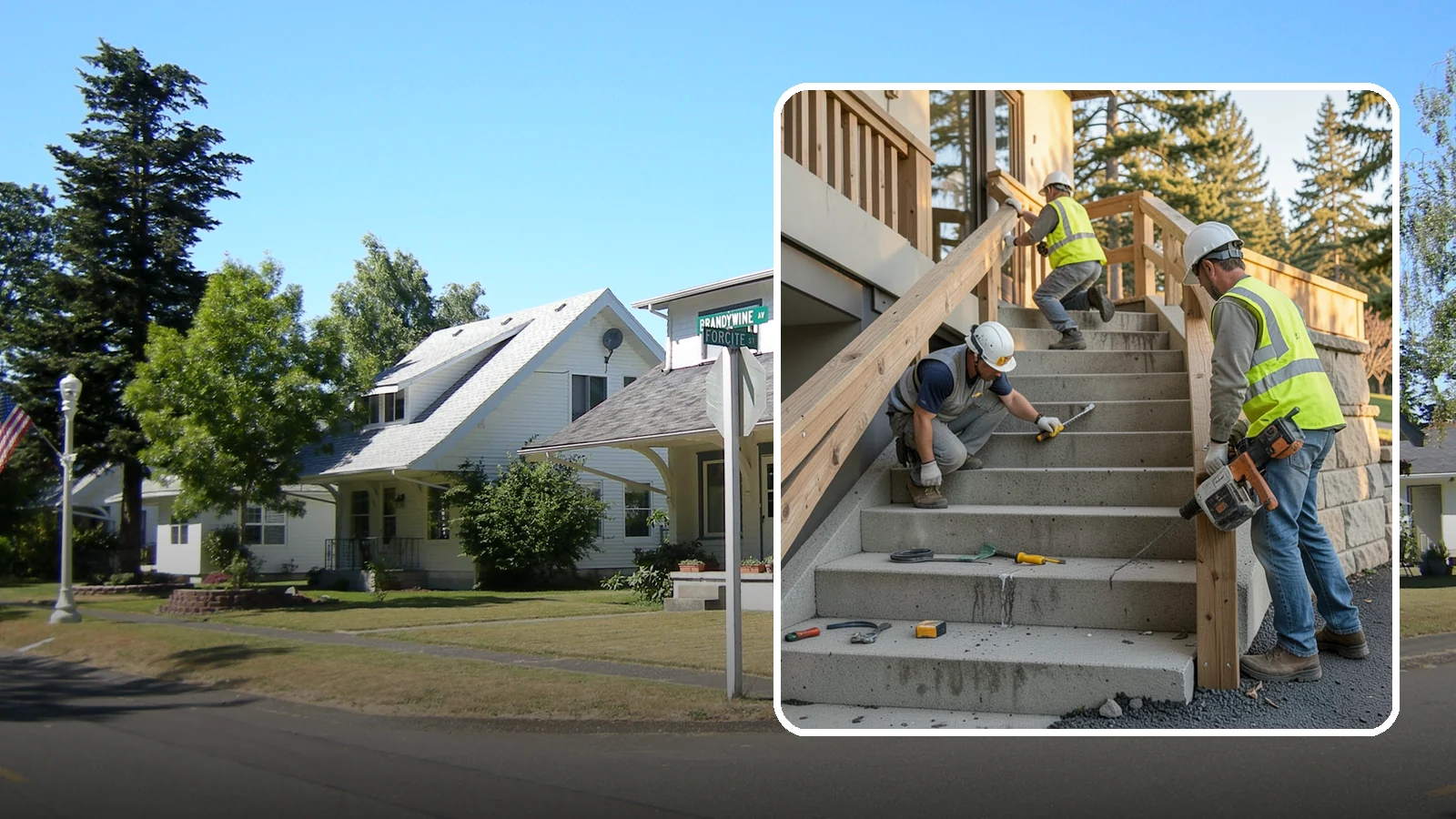Stair Repairs in DuPont, Pierce County, WA - We repair public concrete, timber, and stone stairs to restore safe, uniform, code-compliant treads.