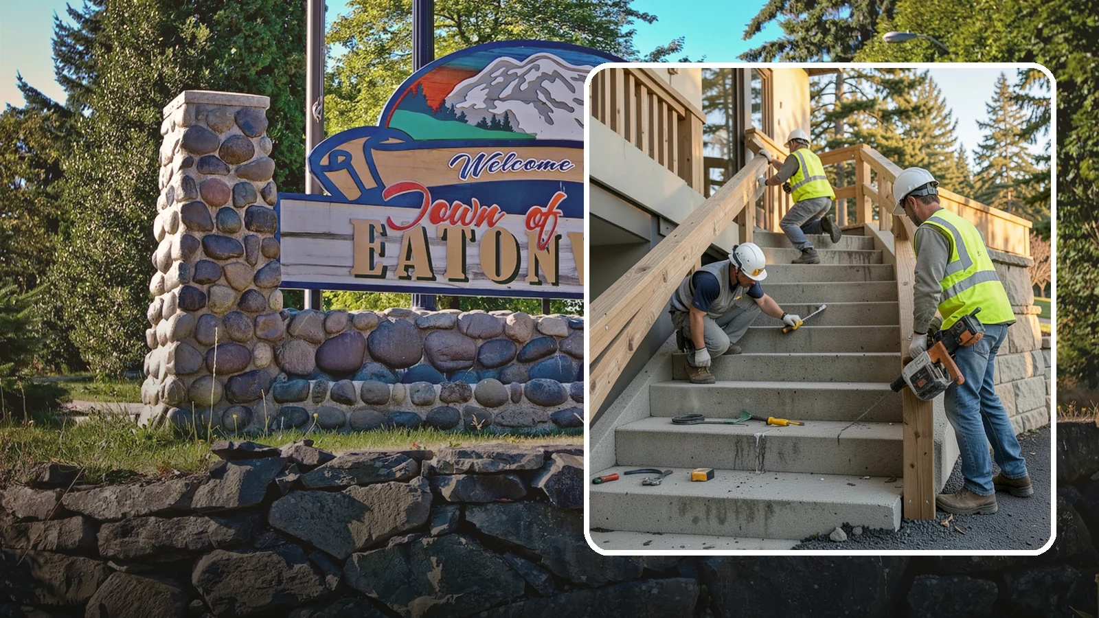 Stair Repairs in Eatonville, Pierce County, WA - We repair public concrete, timber, and stone stairs to restore safe, uniform, code-compliant treads.