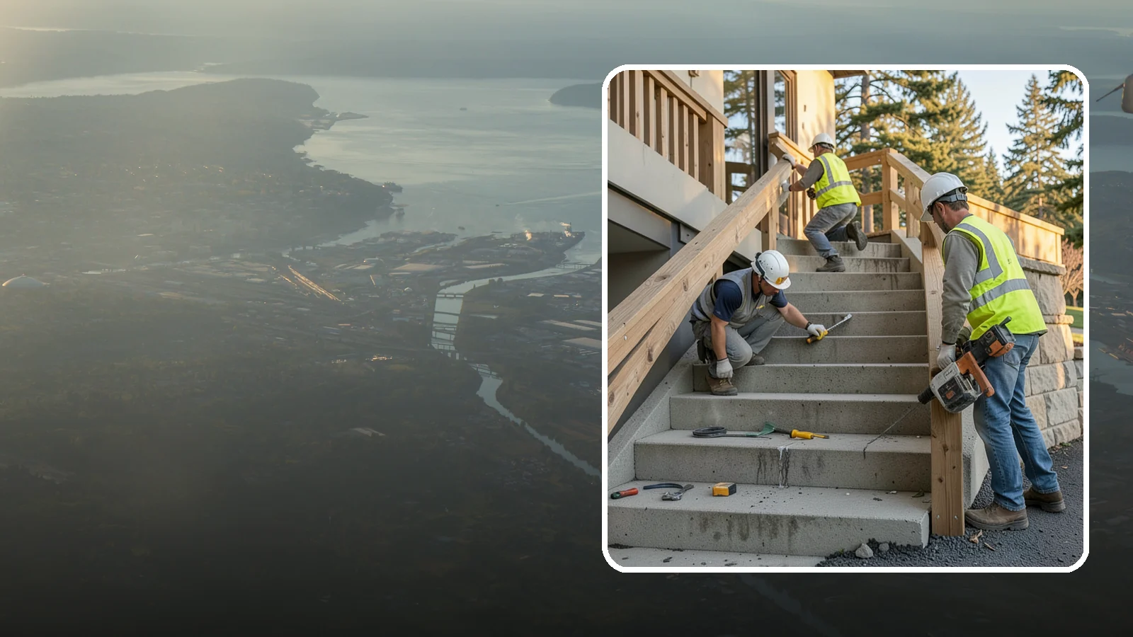 Stair Repairs in Fife, Pierce County, WA - We repair public concrete, timber, and stone stairs to restore safe, uniform, code-compliant treads.