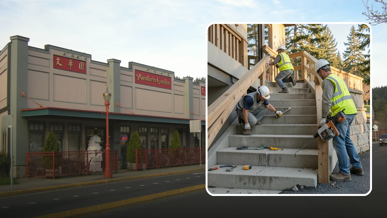 Stair Repairs in Issaquah, King County, WA - We repair public concrete, timber, and stone stairs to restore safe, uniform, code-compliant treads.