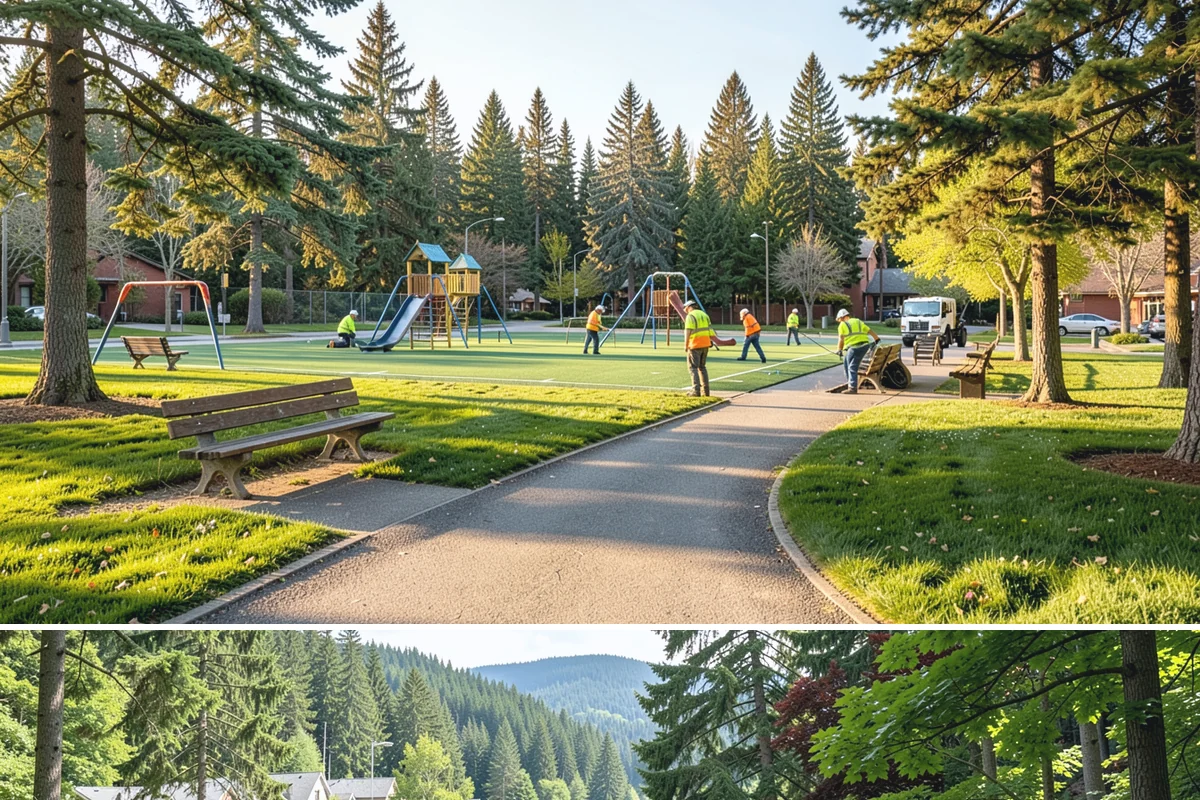 Stair Repairs in Lake Forest Park, King County, WA - Concrete and mortar stair repairs favor the drier season for proper curing, while timber repairs can proceed in most conditions.