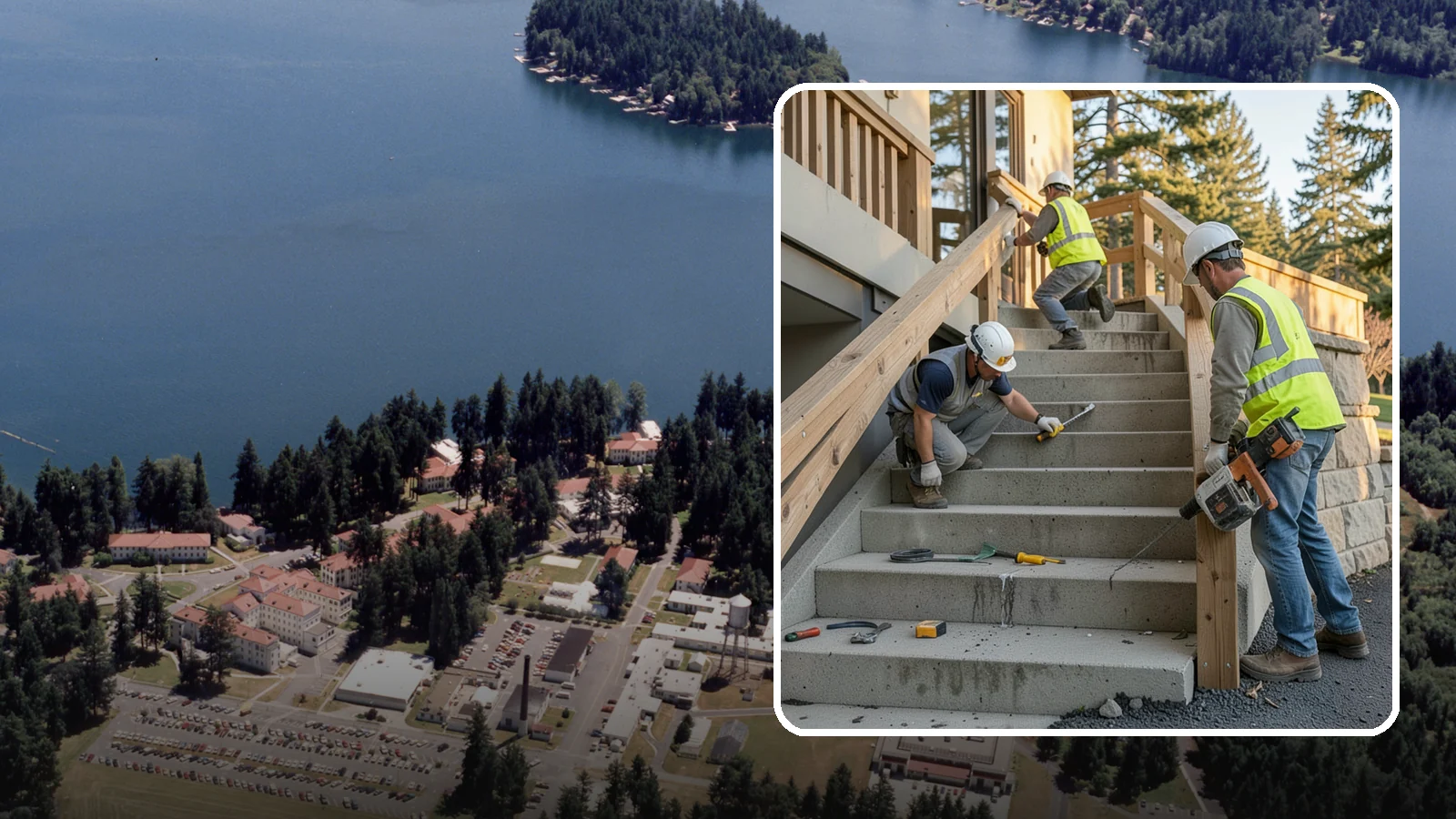 Stair Repairs in Lakewood, Pierce County, WA - We repair public concrete, timber, and stone stairs to restore safe, uniform, code-compliant treads.