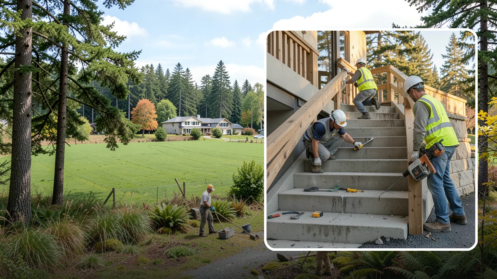 Stair Repairs in Lyman, Skagit County, WA - We repair public concrete, timber, and stone stairs to restore safe, uniform, code-compliant treads.