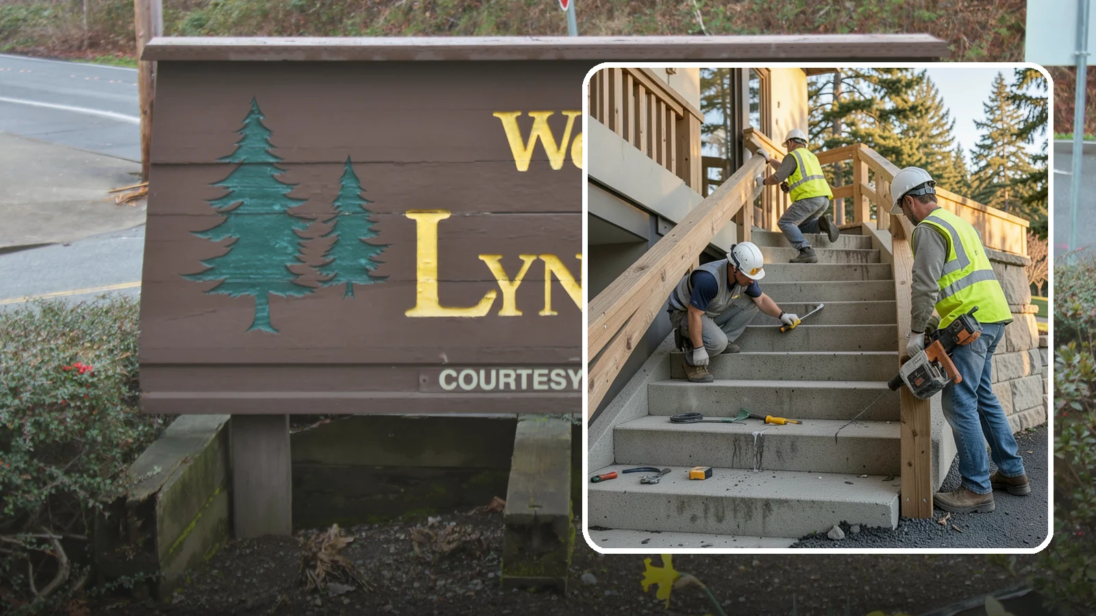 Stair Repairs in Lynnwood, Snohomish County, WA - We repair public concrete, timber, and stone stairs to restore safe, uniform, code-compliant treads.
