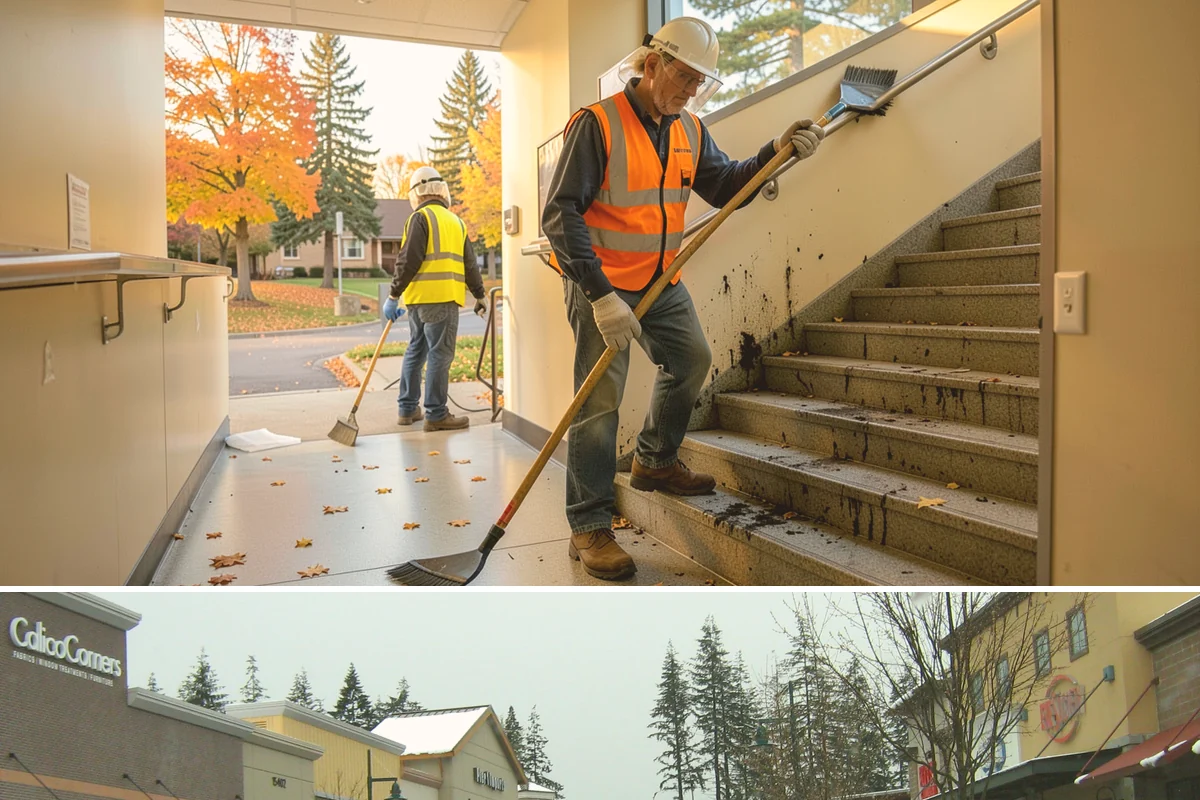 Stair Repairs in Mill Creek, Snohomish County, WA - Concrete and mortar stair repairs favor the drier season for proper curing, while timber repairs can proceed in most conditions.