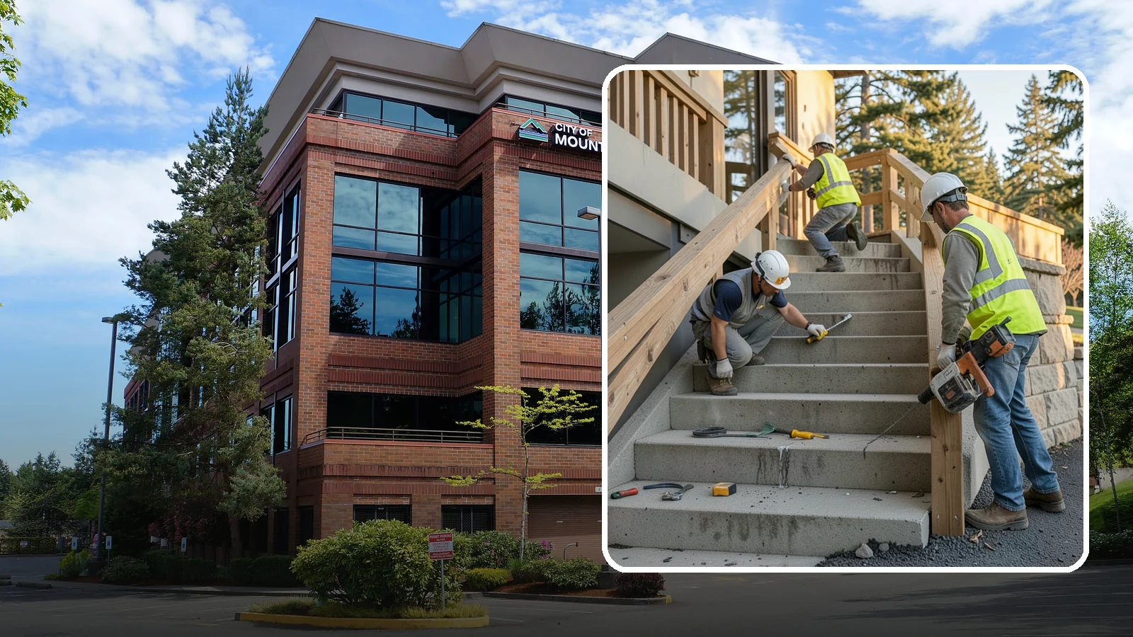 Stair Repairs in Mountlake Terrace, Snohomish County, WA - We repair public concrete, timber, and stone stairs to restore safe, uniform, code-compliant treads.