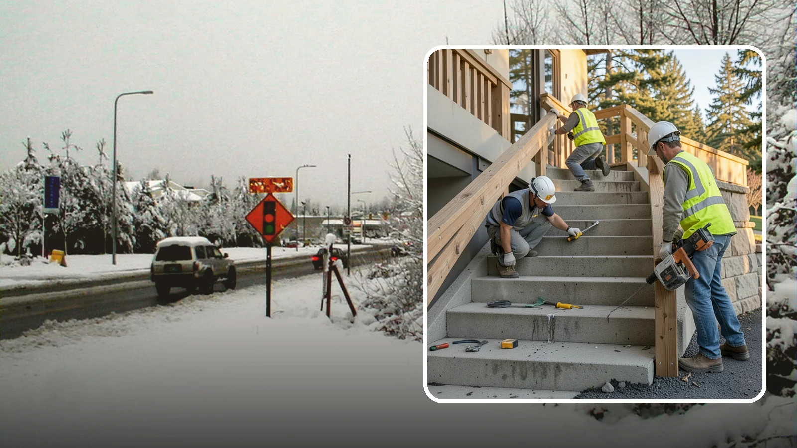 Stair Repairs in Newcastle, King County, WA - We repair public concrete, timber, and stone stairs to restore safe, uniform, code-compliant treads.