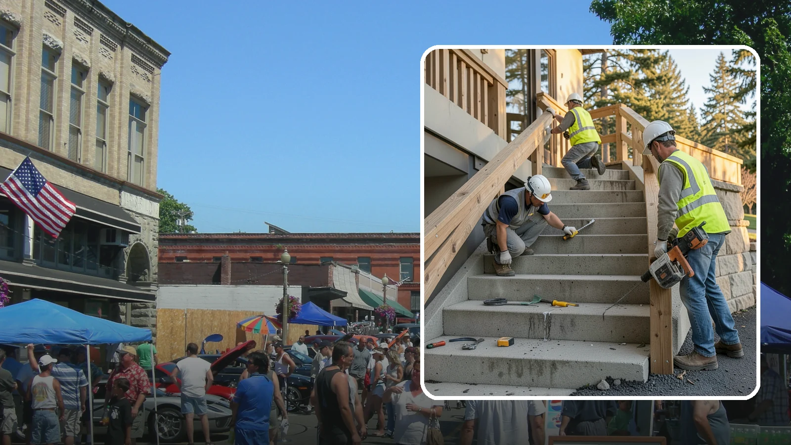 Stair Repairs in Snohomish, Snohomish County, WA - We repair public concrete, timber, and stone stairs to restore safe, uniform, code-compliant treads.