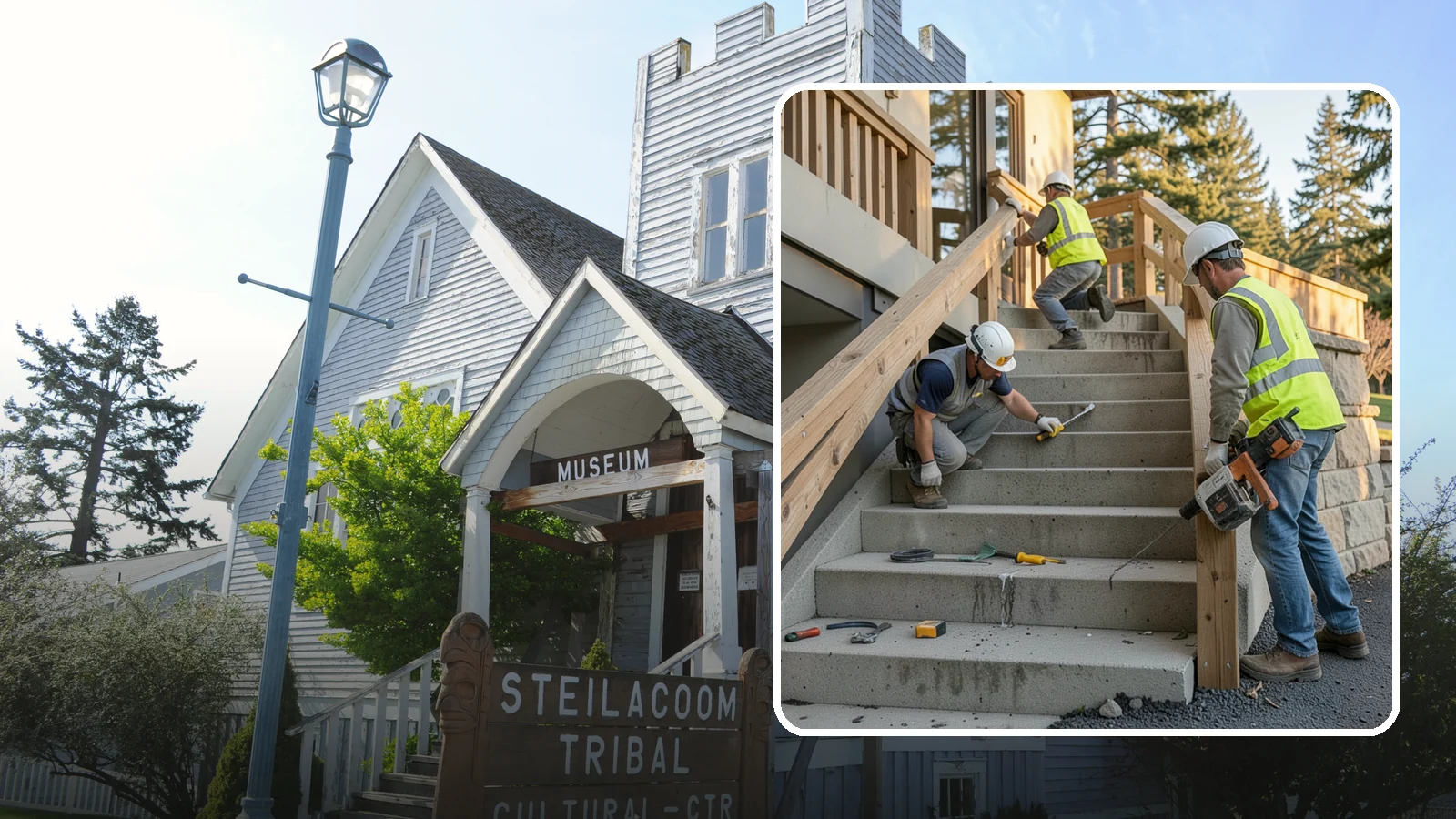 Stair Repairs in Steilacoom, Pierce County, WA - We repair public concrete, timber, and stone stairs to restore safe, uniform, code-compliant treads.