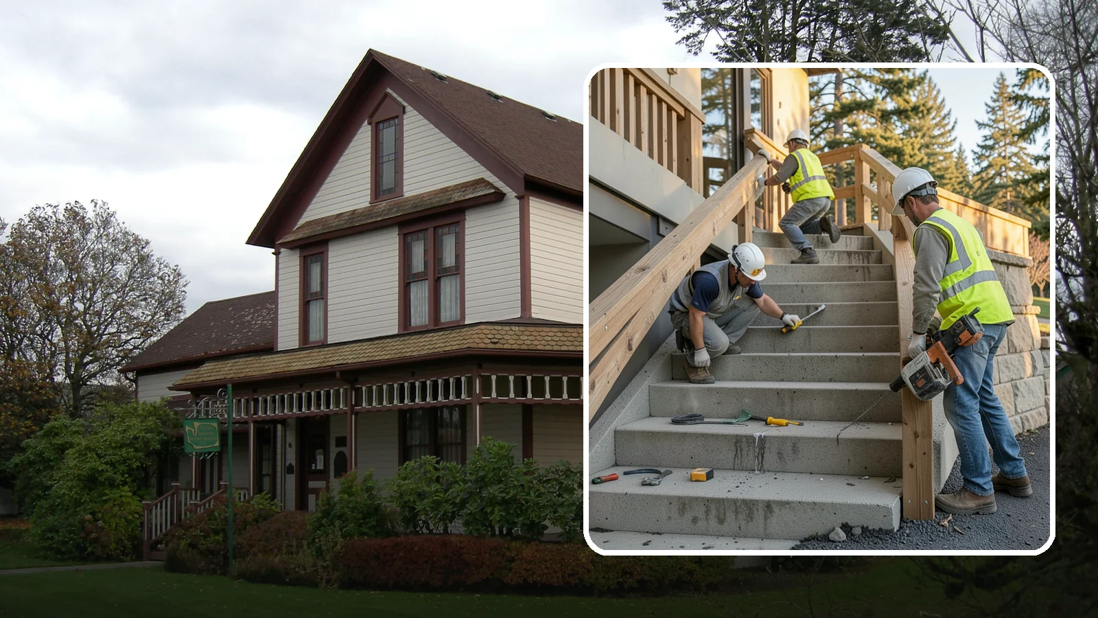 Stair Repairs in Sumner, Pierce County, WA - We repair public concrete, timber, and stone stairs to restore safe, uniform, code-compliant treads.