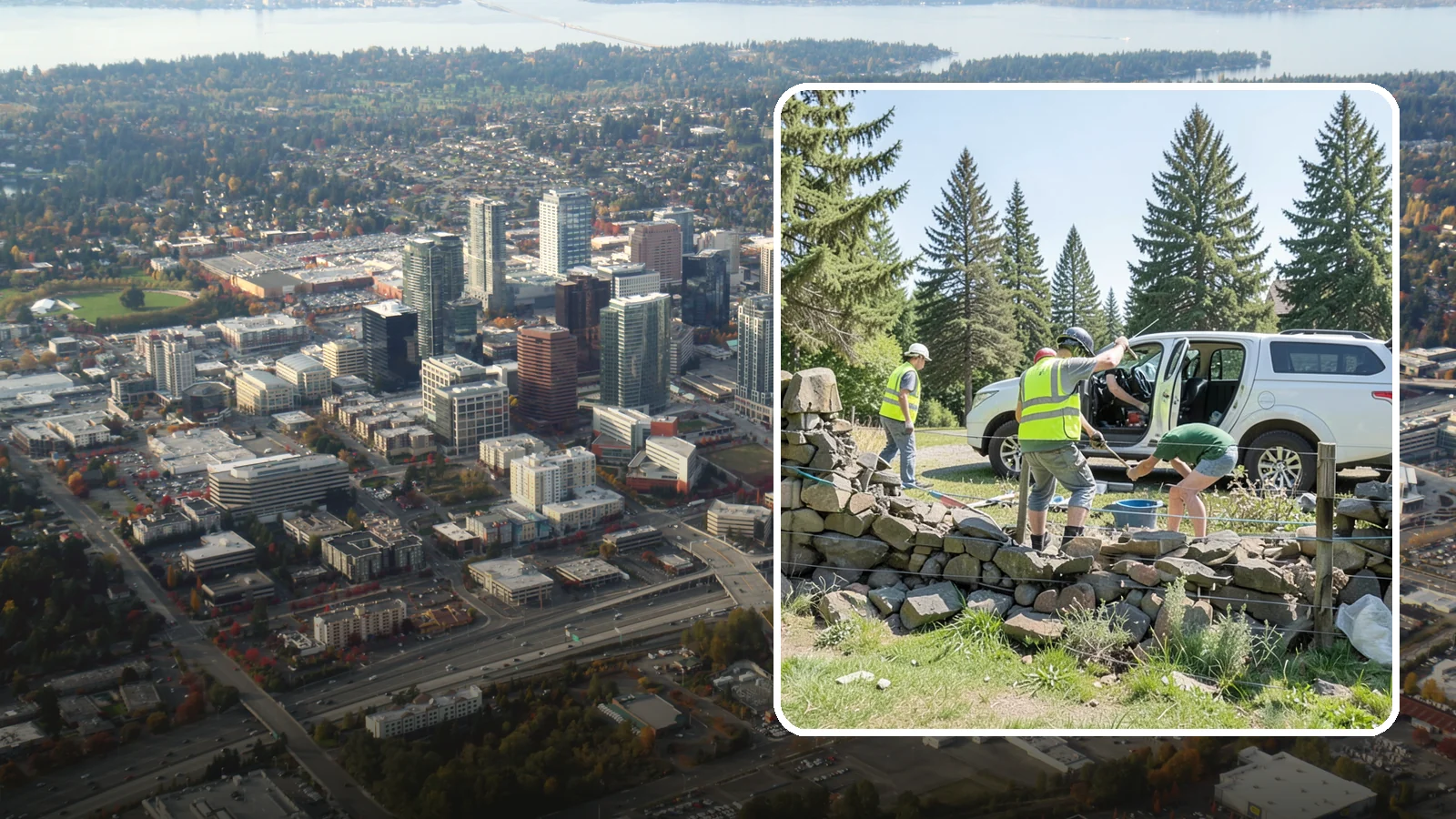 Stone Wall Repairs in Bellevue, King County, WA - We repoint and rebuild mortared and dry-stacked stone walls at parks, memorials, and historic sites.