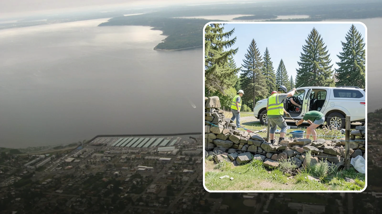 Stone Wall Repairs in Des Moines, King County, WA - We repoint and rebuild mortared and dry-stacked stone walls at parks, memorials, and historic sites.