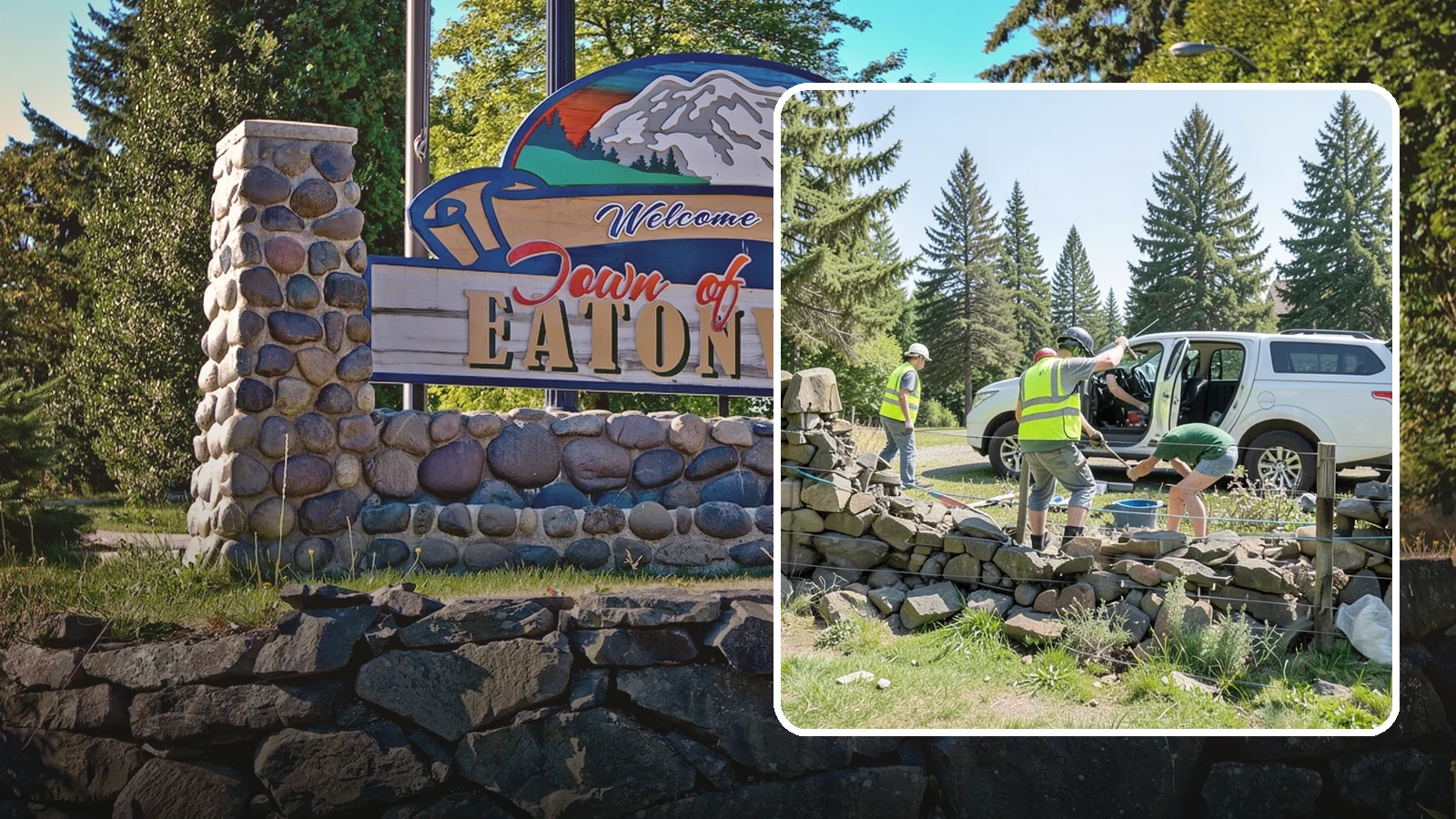 Stone Wall Repairs in Eatonville, Pierce County, WA - We repoint and rebuild mortared and dry-stacked stone walls at parks, memorials, and historic sites.