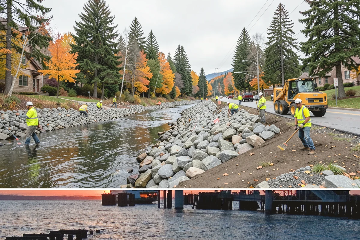 Stone Wall Repairs in Edmonds, Snohomish County, WA - Mortar repointing and rebuilding favor drier, mild conditions so mortar cures properly without freeze or wash-out risk.