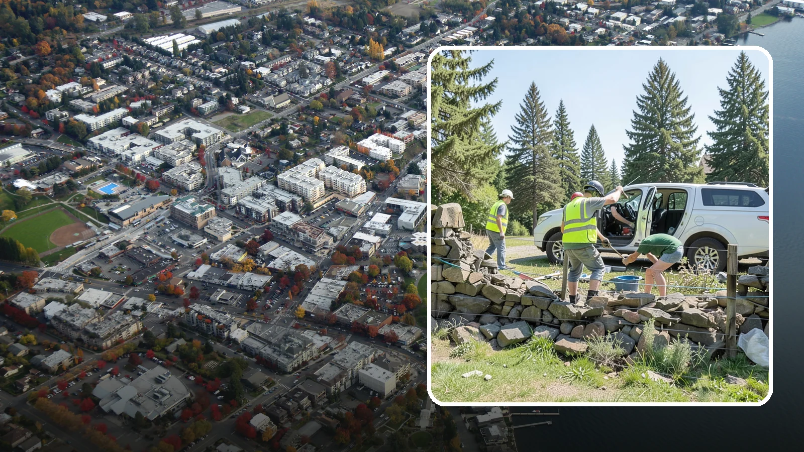 Stone Wall Repairs in Kirkland, King County, WA - We repoint and rebuild mortared and dry-stacked stone walls at parks, memorials, and historic sites.