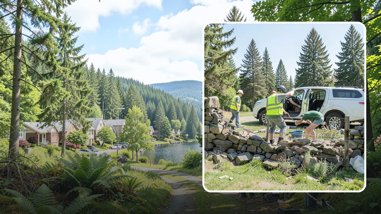 Stone Wall Repairs in Lake Forest Park, King County, WA - We repoint and rebuild mortared and dry-stacked stone walls at parks, memorials, and historic sites.