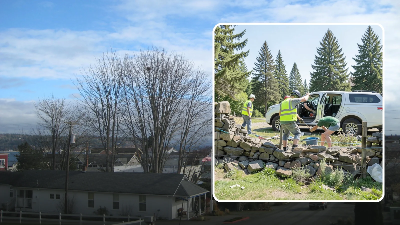 Stone Wall Repairs in Langley, Island County, WA - We repoint and rebuild mortared and dry-stacked stone walls at parks, memorials, and historic sites.