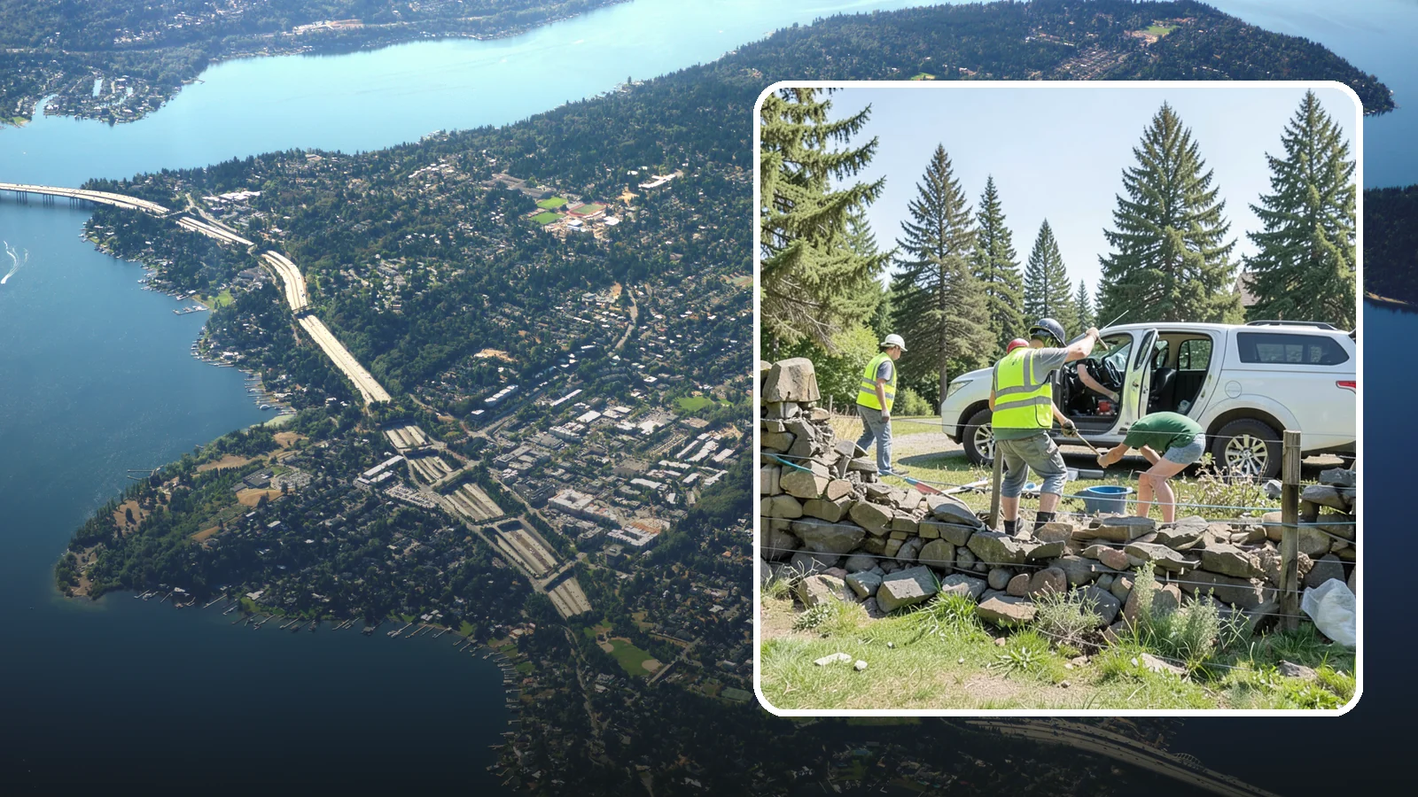 Stone Wall Repairs in Mercer Island, King County, WA - We repoint and rebuild mortared and dry-stacked stone walls at parks, memorials, and historic sites.