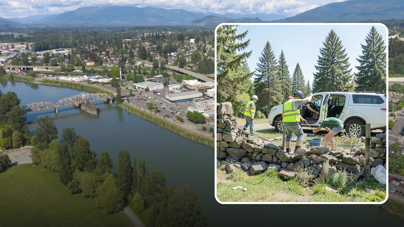 Stone Wall Repairs in Mount Vernon, Skagit County, WA - We repoint and rebuild mortared and dry-stacked stone walls at parks, memorials, and historic sites.