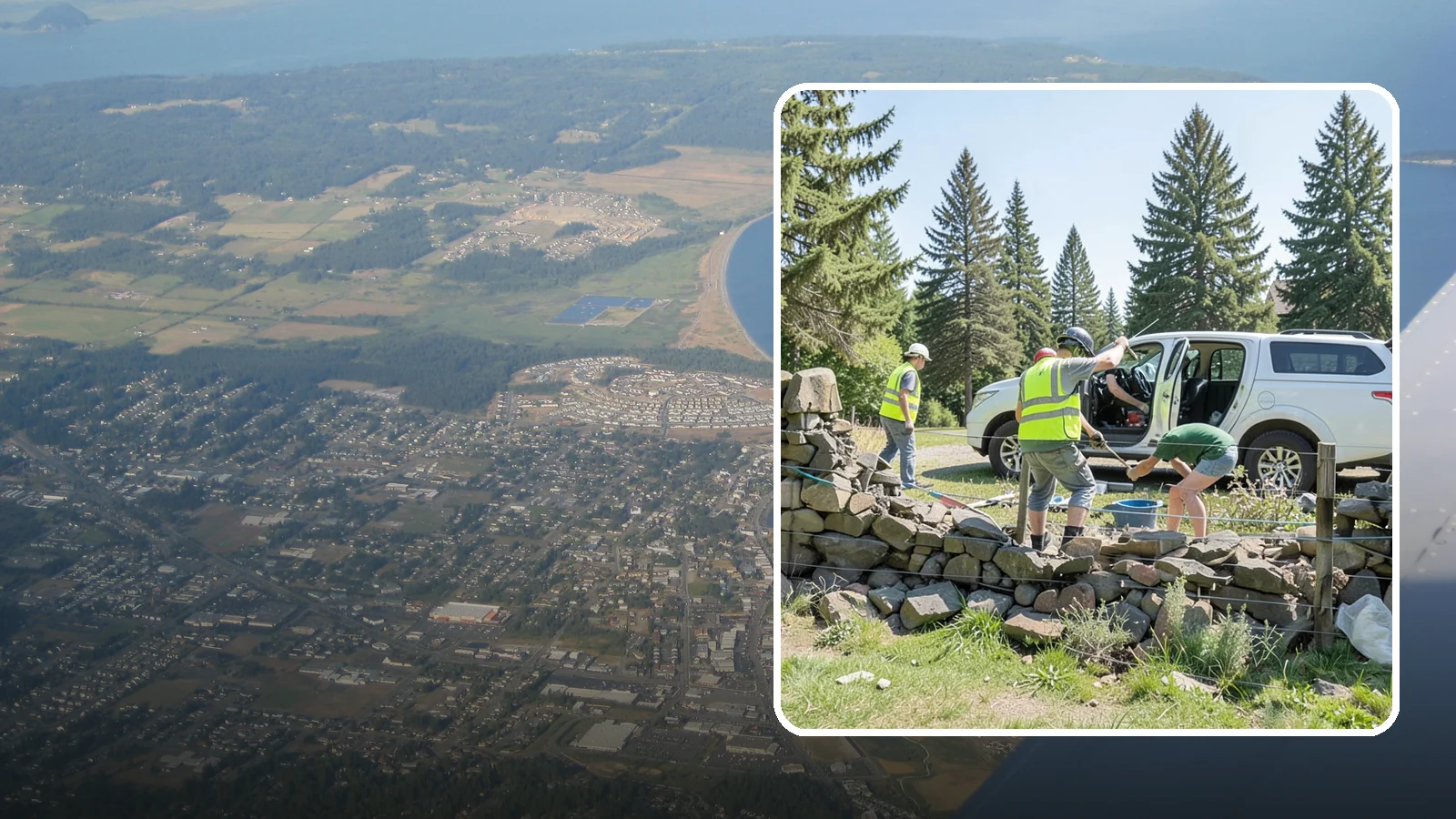 Stone Wall Repairs in Oak Harbor, Island County, WA - We repoint and rebuild mortared and dry-stacked stone walls at parks, memorials, and historic sites.