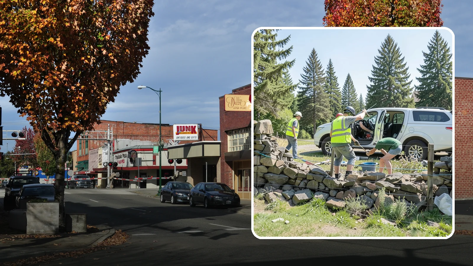 Stone Wall Repairs in Puyallup, Pierce County, WA - We repoint and rebuild mortared and dry-stacked stone walls at parks, memorials, and historic sites.