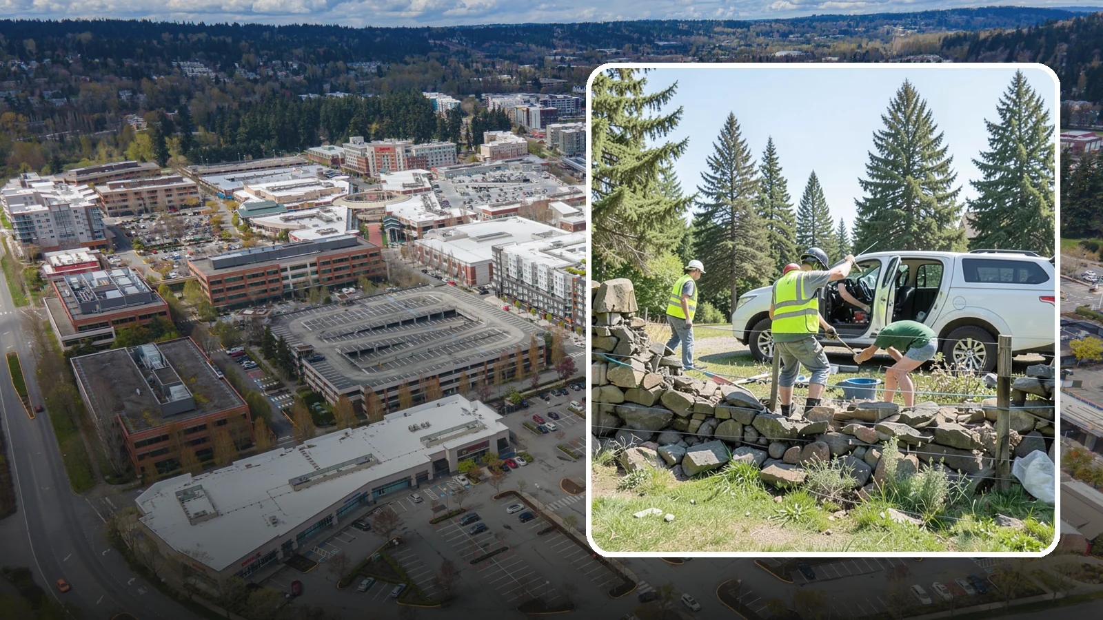 Stone Wall Repairs in Redmond, King County, WA - We repoint and rebuild mortared and dry-stacked stone walls at parks, memorials, and historic sites.