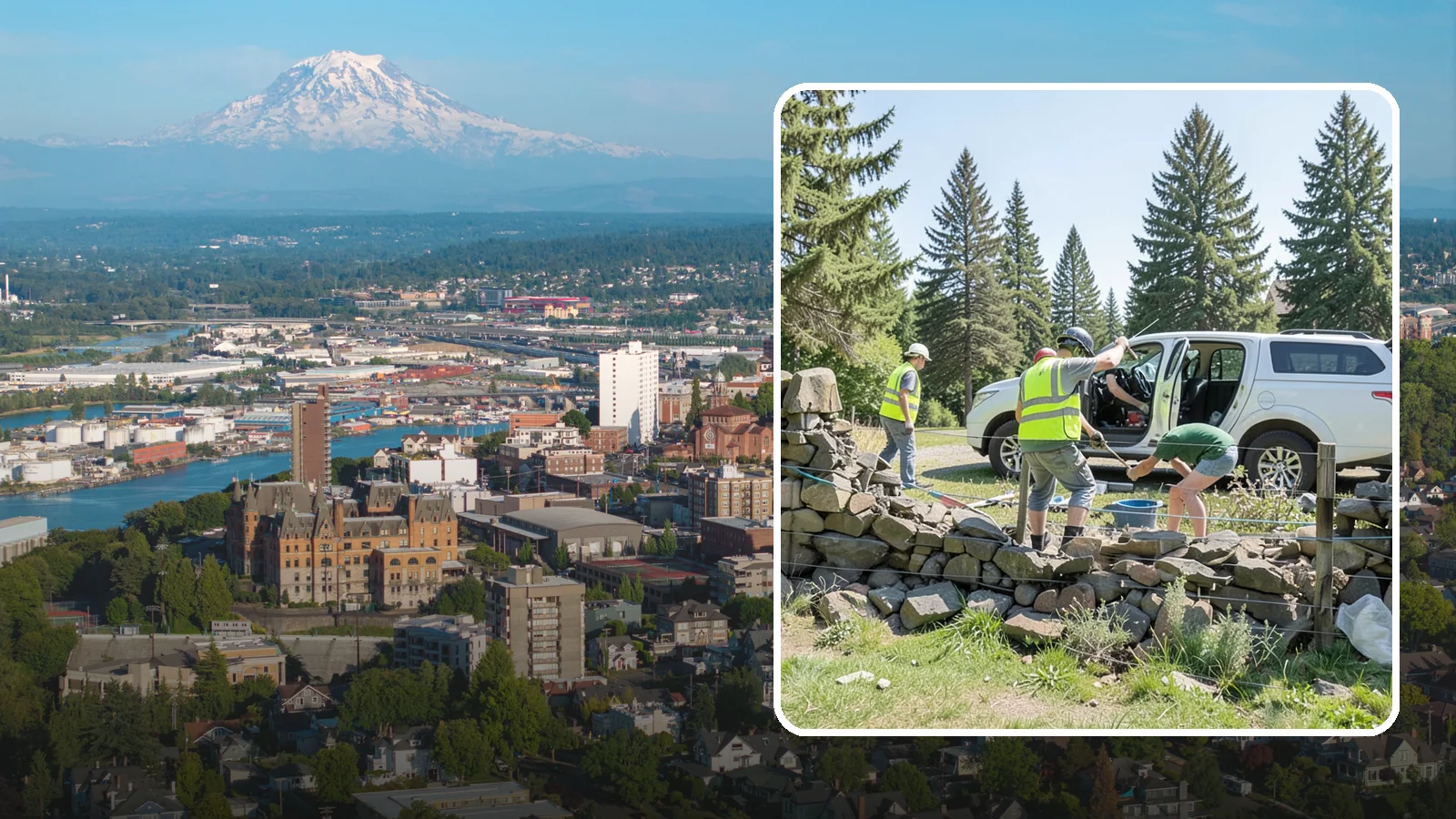 Stone Wall Repairs in Tacoma, Pierce County, WA - We repoint and rebuild mortared and dry-stacked stone walls at parks, memorials, and historic sites.